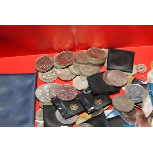 98 - A BOX OF ASSORTED COINS