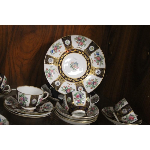 207 - AN ANTIQUE CROWN STAFFORSHIRE PART TEA SET ALONG WITH A PART ROYAL STAFFORD TEA SET