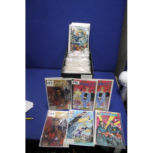 76 - A BOX OF ASSORTED DC COMICS, to include Hero, Phantom Stranger, Check mate, Outlaw, Justice League e... 