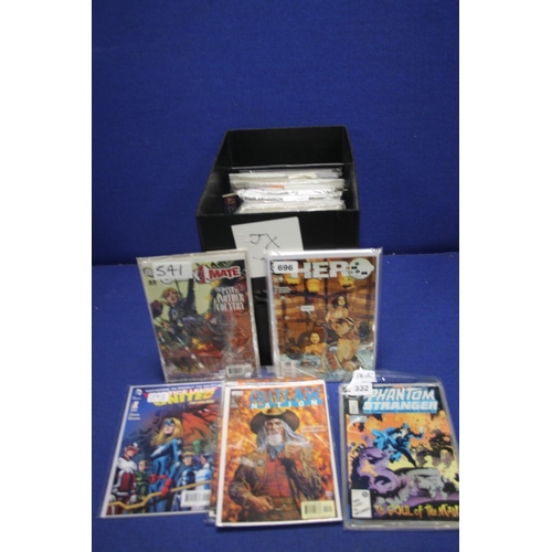 76 - A BOX OF ASSORTED DC COMICS, to include Hero, Phantom Stranger, Check mate, Outlaw, Justice League e... 