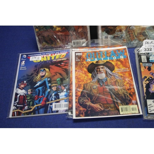 76 - A BOX OF ASSORTED DC COMICS, to include Hero, Phantom Stranger, Check mate, Outlaw, Justice League e... 