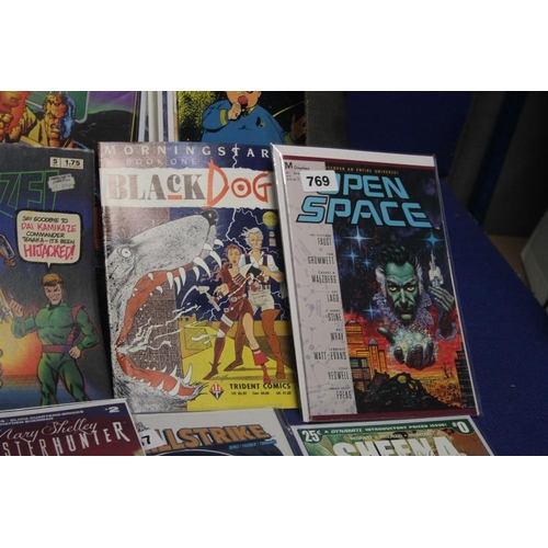 105 - A TRAY OF MISCELLANEOUS COMICS to include Sheena, Open Space, Optic Nerve, Black dog, Herbie, The Co... 