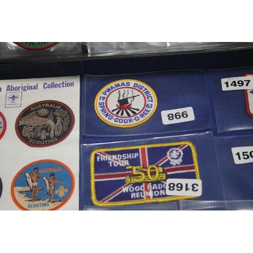 2 - A SMALL TRAY OF SEW ON SCOUT AND OTHER Badges, to include Australian and Canadian type examples,