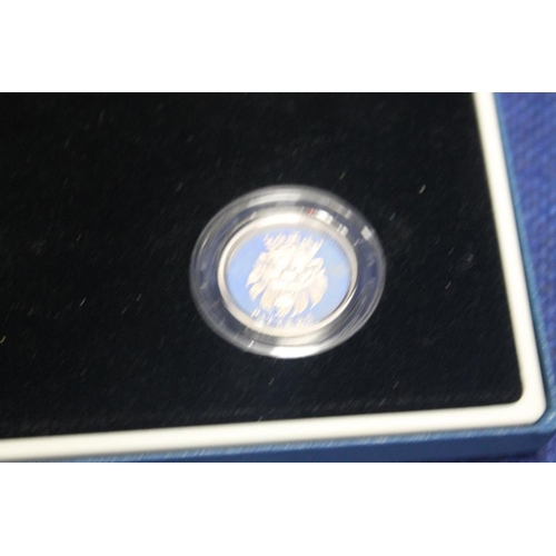 105 - 2004, SILVER PROOF £1 COIN, SET OF FOUR IN CASE OF ISSUE WITH COA