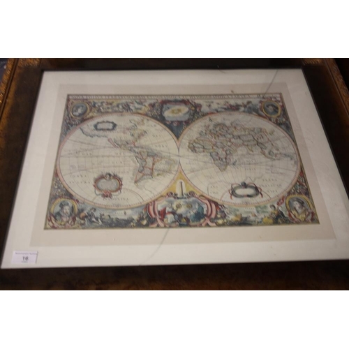 16 - THREE LARGE FRAMED MERCATOR MAPS