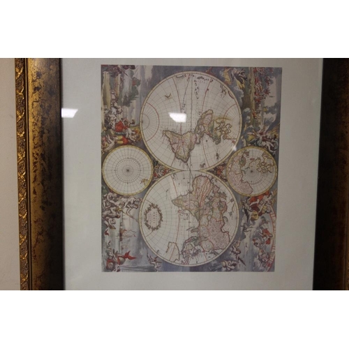 16 - THREE LARGE FRAMED MERCATOR MAPS