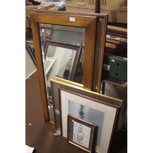 41 - A QUANTITY OF ASSORTED PICTURES, PRINTS AND MIRRORS