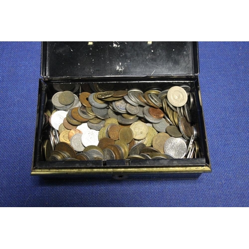 58 - A TIN OF WORLD COINS