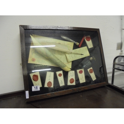 Framed collection of Legal memorabilia