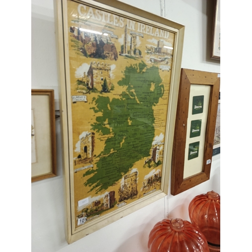 107 - Framed Castle in Ireland Threadwork