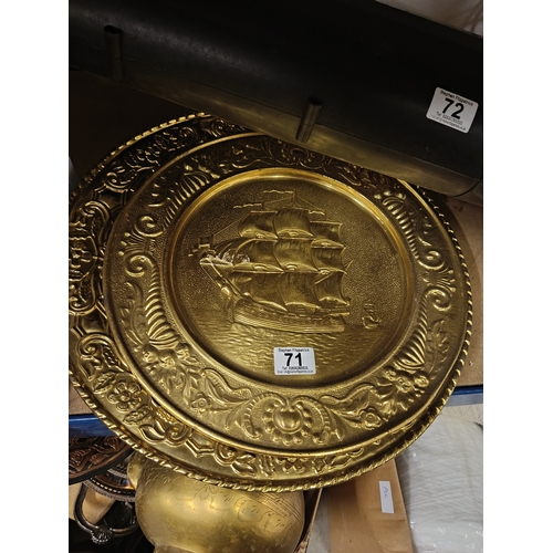 71 - 3 x Brass plaques