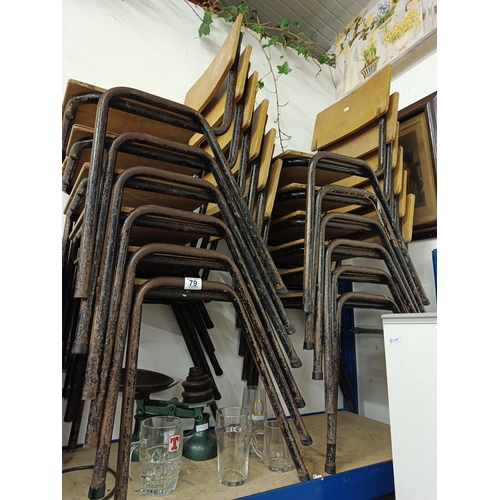 79 - 12 x Vintage Stacking school chairs