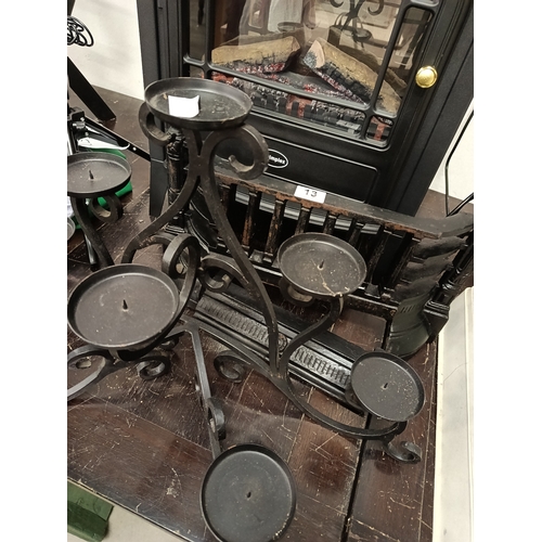 13 - Black wrought Iron Wall Scone & fire front