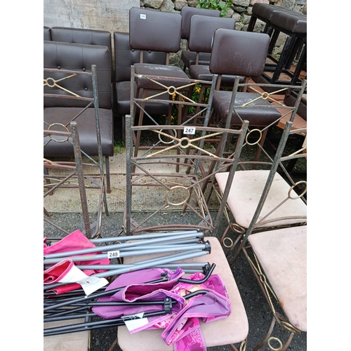 247 - 6 x Cast Iron Garden Chairs (project Piece)