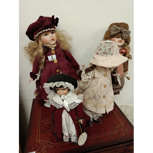 3 - 4 x Porcelain Dolls