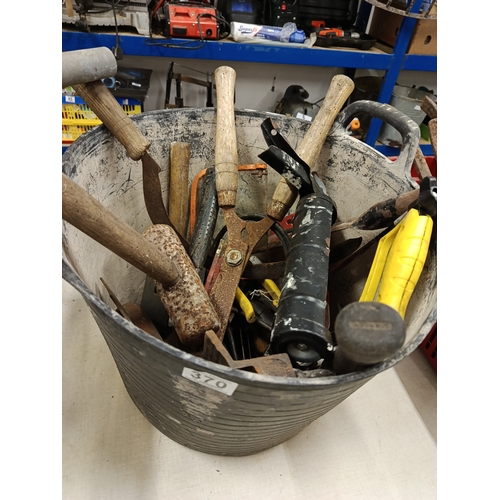 370 - Black Bucket lot of Tools