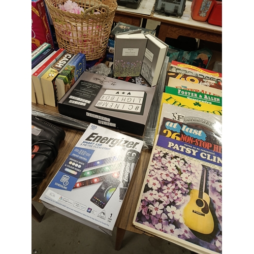 389 - Table Lot of Misc items - Records / Books / Games