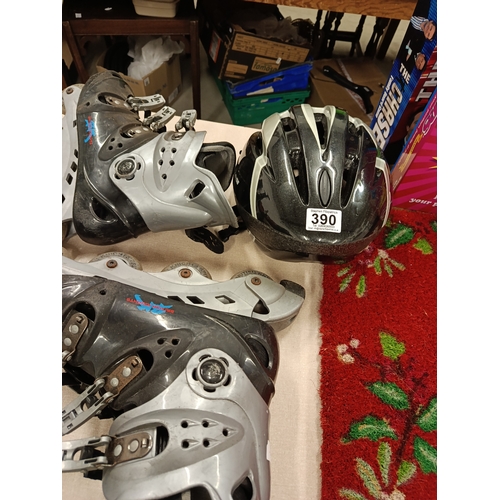 390 - Roller Skates & Helmet