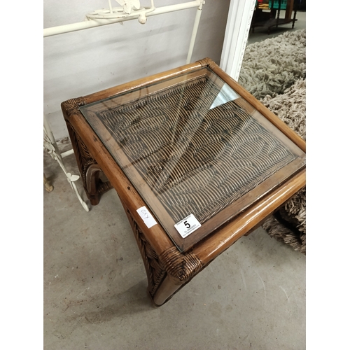 5 - Square glass top table