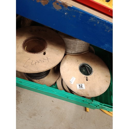 52 - Crate lot of cable reels
