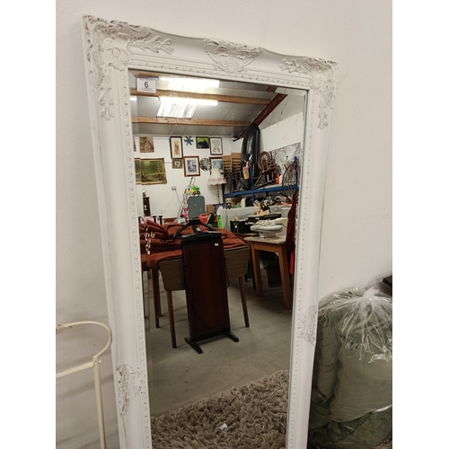 6 - Tall Slim white frame mirror