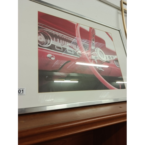 101 - Framed Retro Car