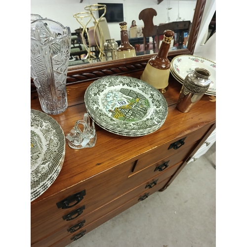 103 - China & Vases & Figurine on top of Chest of Drawers