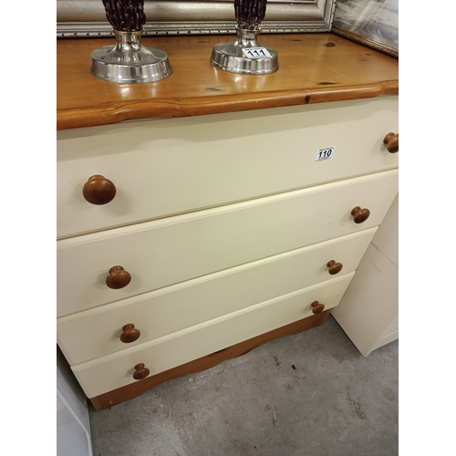 110 - Cream Chest of Drawer & Wardrobe