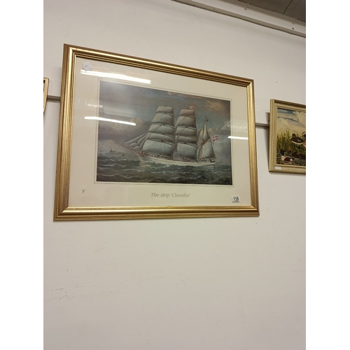 115 - Framed Tall Ship Claudia