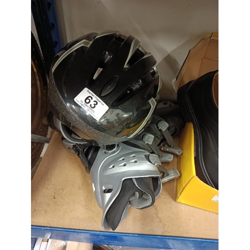 63 - Roller Blades & Helmet