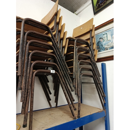 70 - 12 x Vintage School Chairs