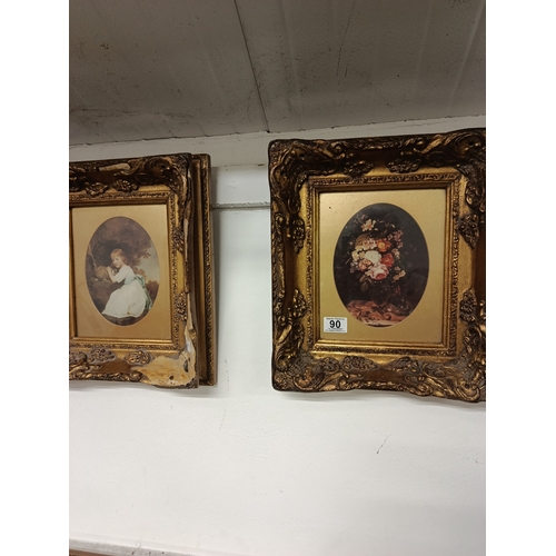 90 - 2 x Decorative Gilt Framed Paintings