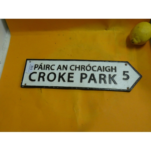 112 - CROKE PARK CAST IRON SIGN