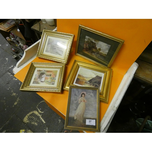 37 - 5 SMALL GILT FRAME PICTURES