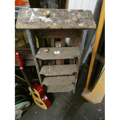 47 - WOODEN STEP LADDER H IS 3FT 4