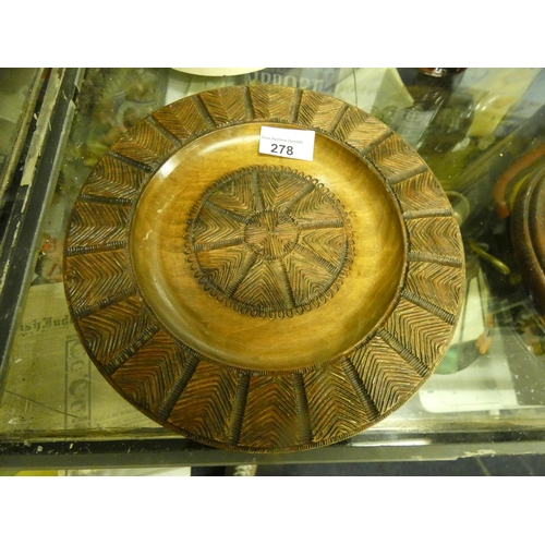 278 - CARVED WOODEN PLATE