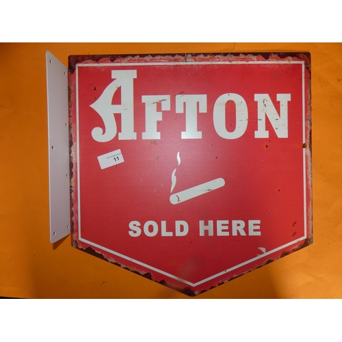 11 - AFTON DOUBLE SIDED ENAMELIZED STEEL SIGN