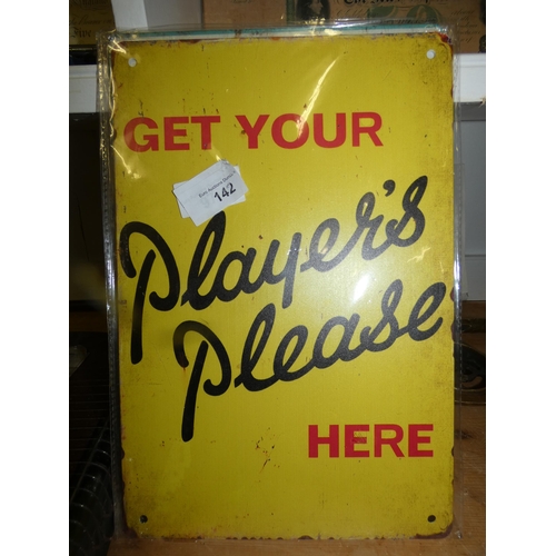 142 - PLAYERS STEEL SIGN