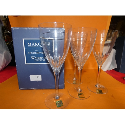 31 - 4 MARQUIS FOR WATERFORD WINE GLASES
