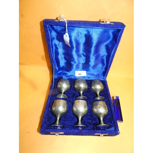 80 - SILVER PLATED GOBLETS IN CASE