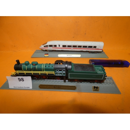 98 - 2 MODEL TRAINS - GERMAN DB ICE 3 AND SU 1-3-1