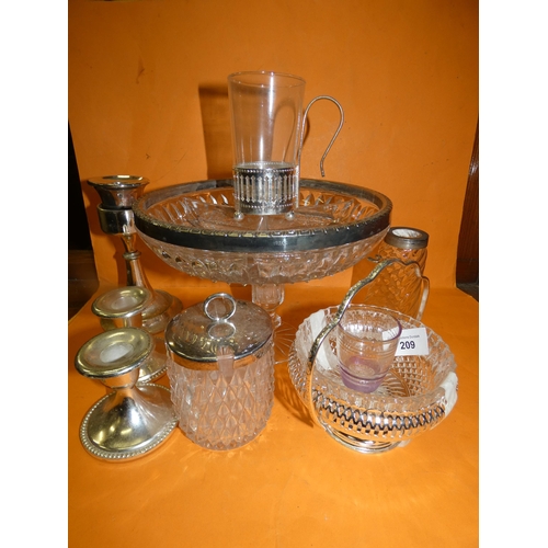 209 - GLASS AND SILVER PLATED LOT