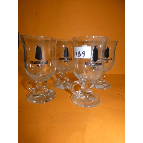 139 - 4 HOT SANDEMAN PORT GLASSES