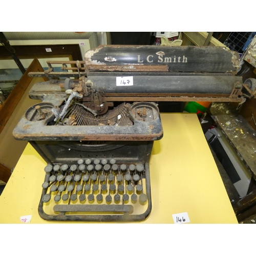 147 - ANTIQUE L.C.SMITH TYPEWRITER