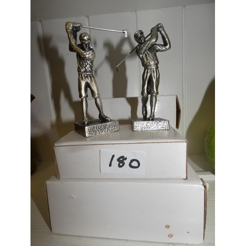 180 - 6 PEWTER GOLFERS