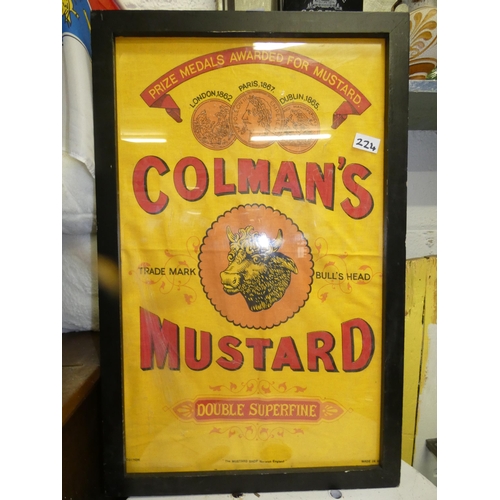 224 - COLMAN'S MUSTARD FRAMED LINEN