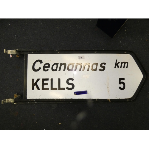 232 - ORIGINAL KELLS SIGN (80*32CM APPROX)