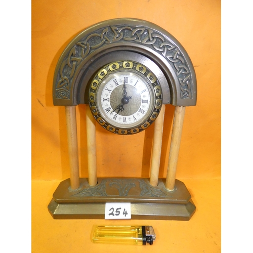 254 - CELTIC ART BRONZE CRAFTED CLOCK