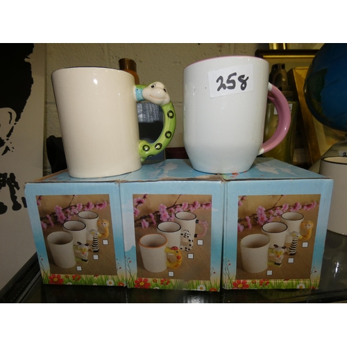 258 - 4 ASSORTED MUGS