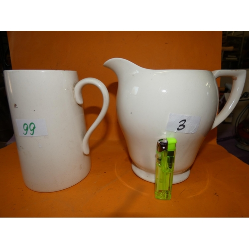 2 BUTTER MILK JUGS 1 STAMPED